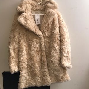 NEW KENDALL + KYLIE REVERSIBLE FAUX FUR COAT MED